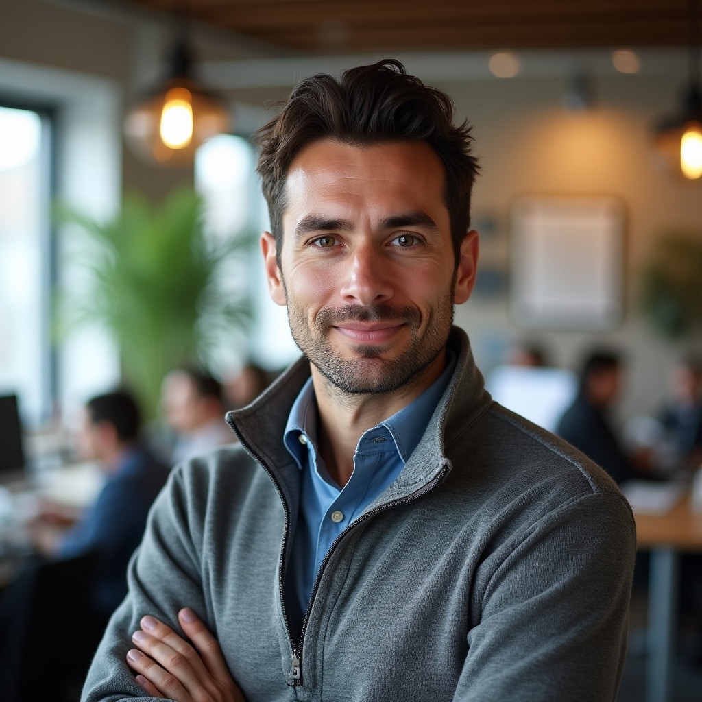 Portrait of Marek, technical curriculum lead at Neguta